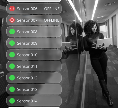 Sensor status dashboard flagging offline sensors in real time